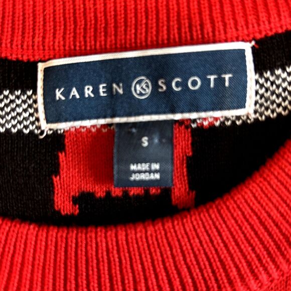 New KAREN SCOTT Women's Scotty Dog Crewneck Sweater Ravishing Red Size Small - Picture 6 of 8